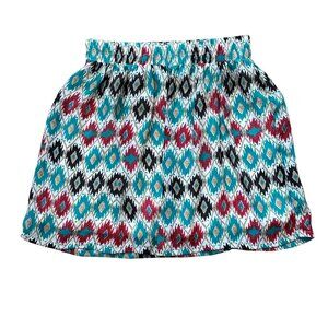 Bright Southwestern Aztec Print Mini Western Mini Skirt - Extra Small
